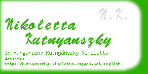 nikoletta kutnyanszky business card